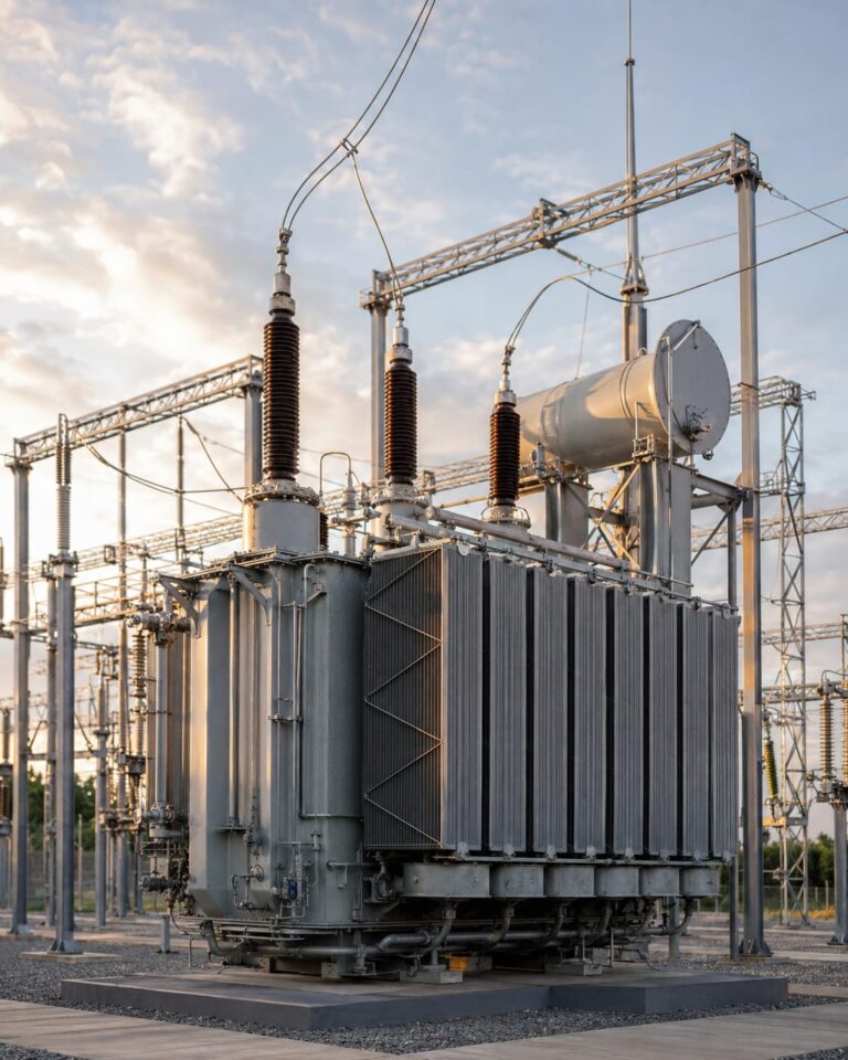 Power transformer and electrical equipment at a substation