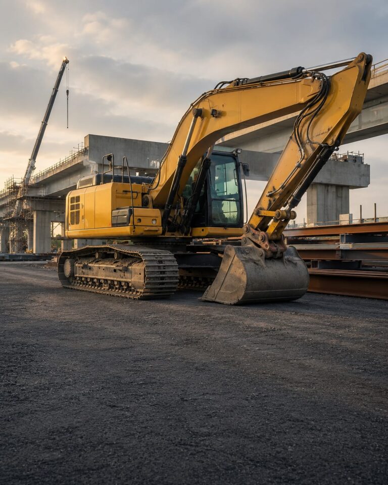 Excavator at a construction site