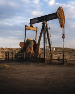 Oil pumpjack at an extraction site